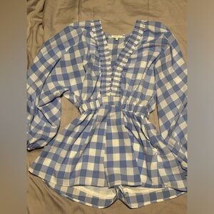 gingham print romper